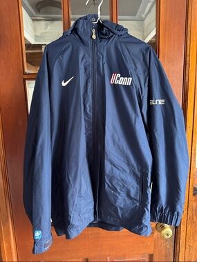 Nike Navy UConn Hooded Rain Jacket